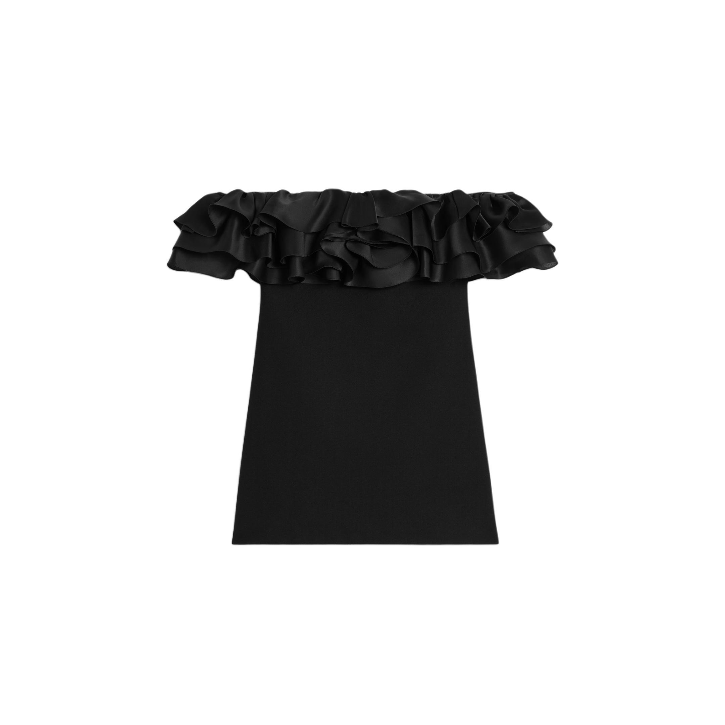 CELINE MINI DRESS WITH RUFFLES IN WOOL SABLÉ 2R26N844C.38NO